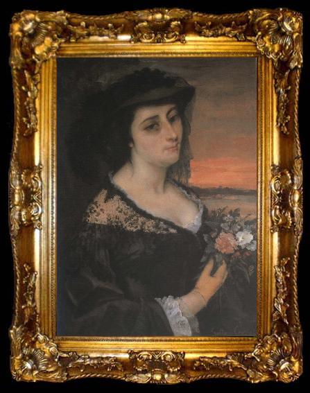 framed  Gustave Courbet Lady, ta009-2